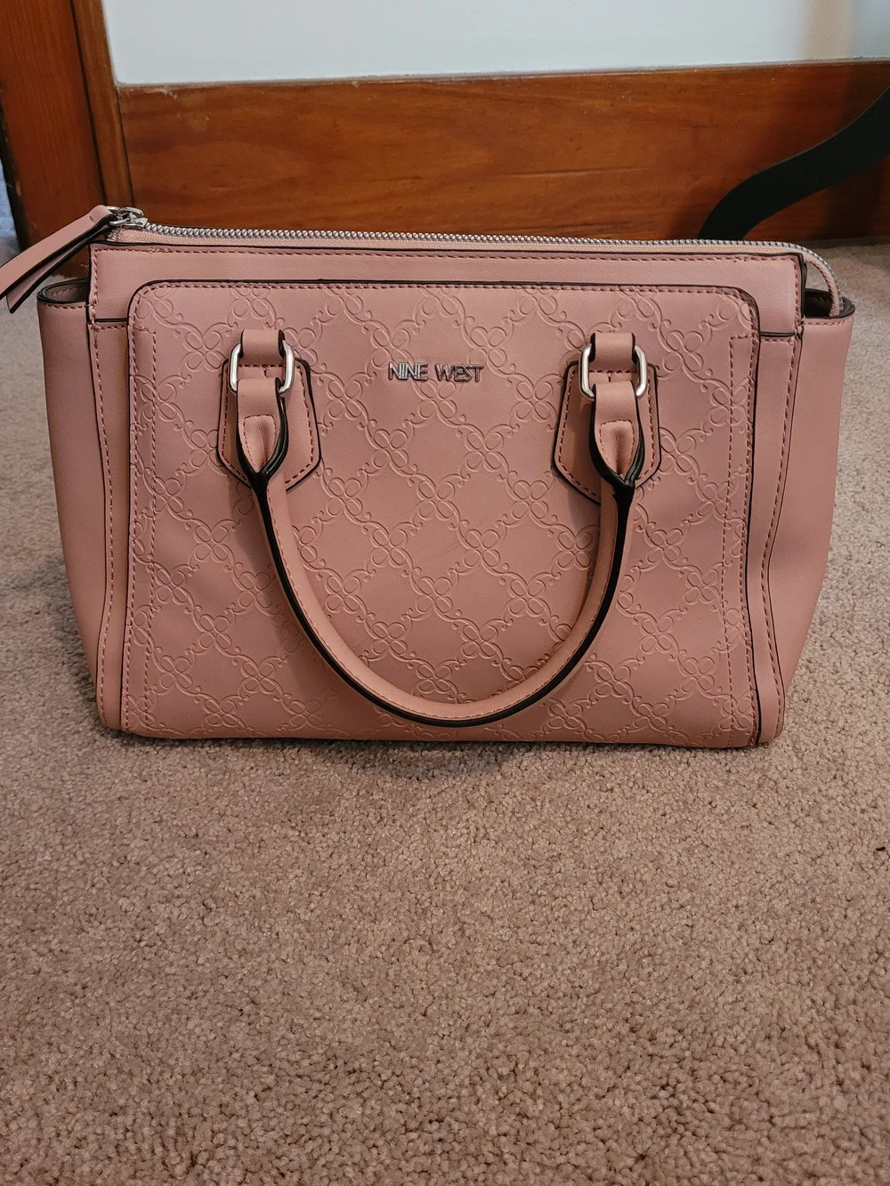 Nine West Pink Embossed Satchel
